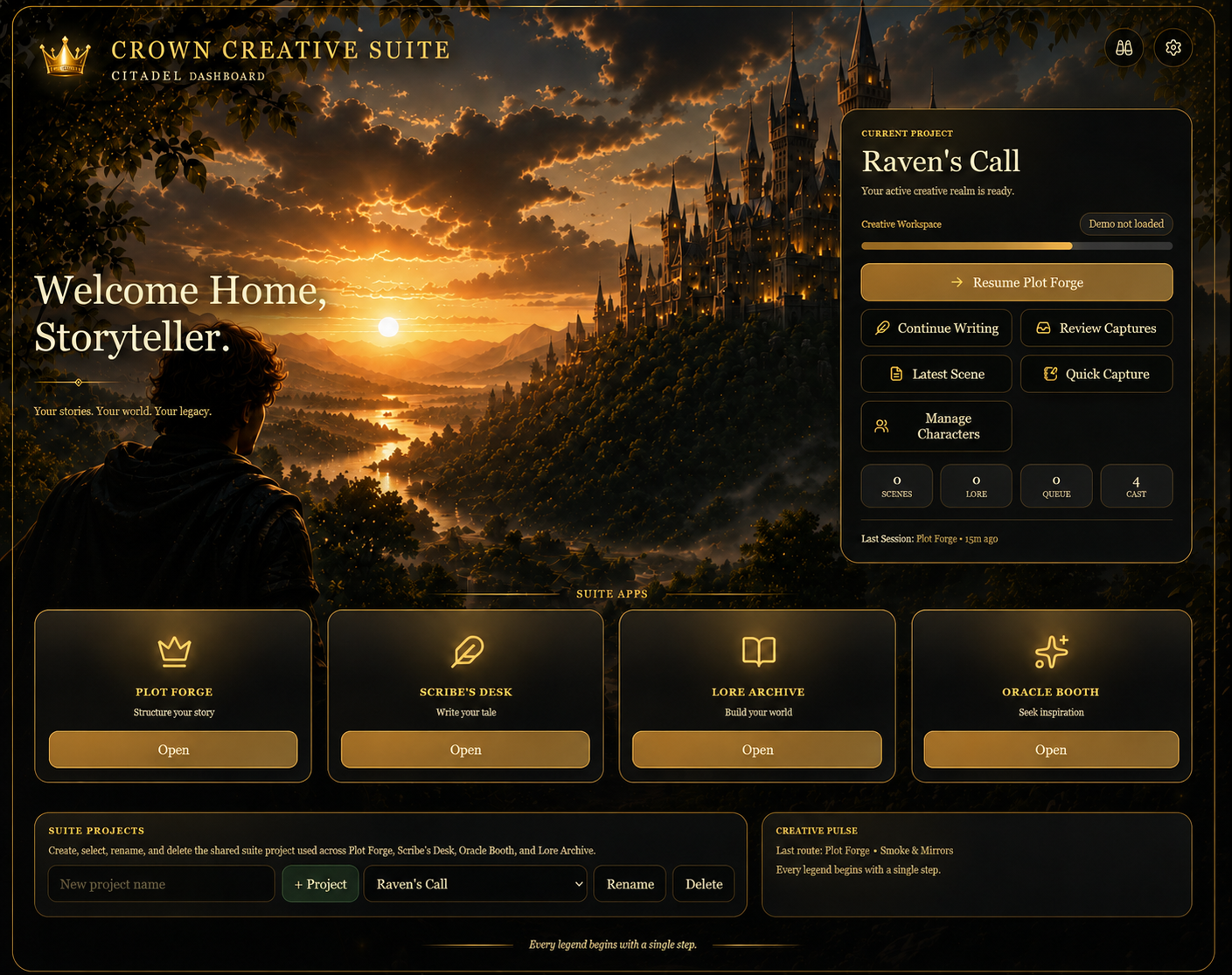 Preview of the Crown Creative Suite Citadel Dashboard